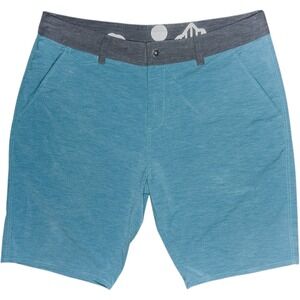 KAVU Shorts Mens Size 40 Blue and Gray Belt Loop Outdoor Stretch Hiking Quickdry